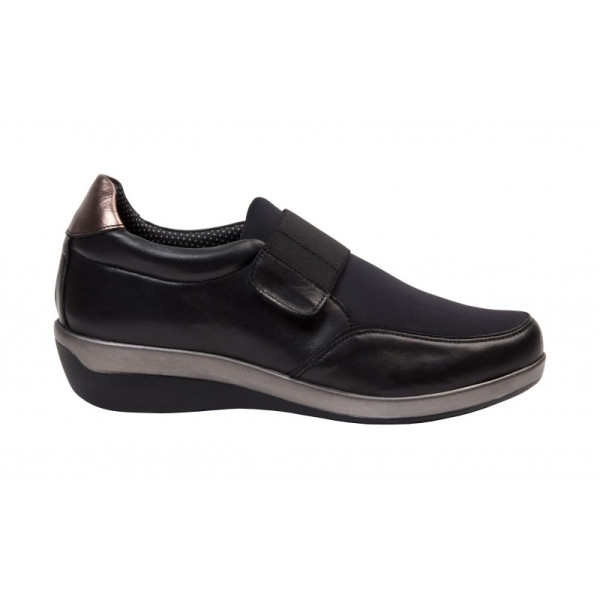 Sapato Diabetico c/ elasticos D65l11 (PRETO, 35)