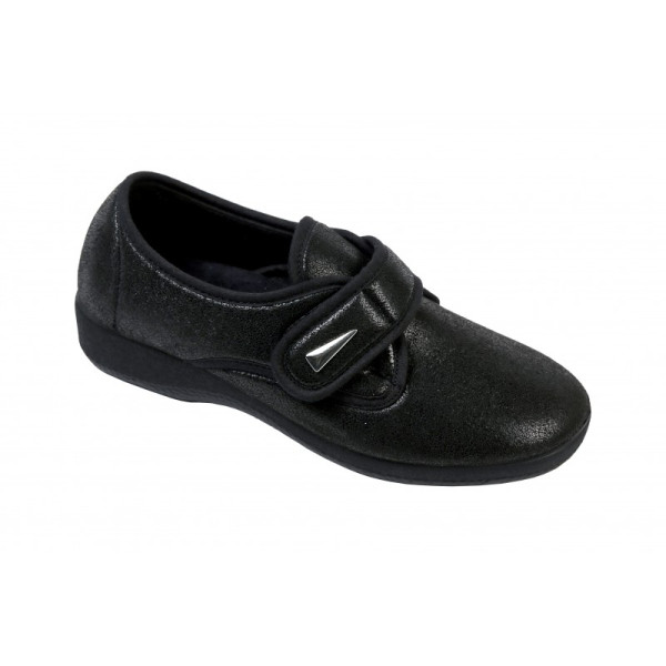 Sapato Ortopedico senhora c/velcro (PRETO, 38)