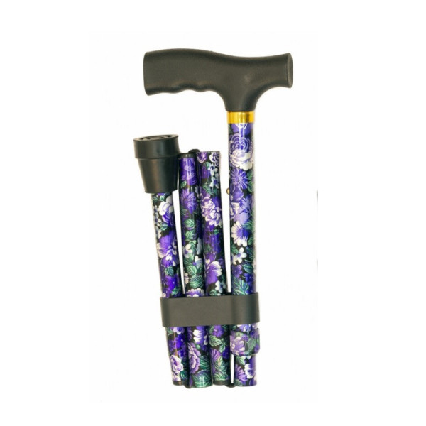 Bengala dobravel estampado flores lilas