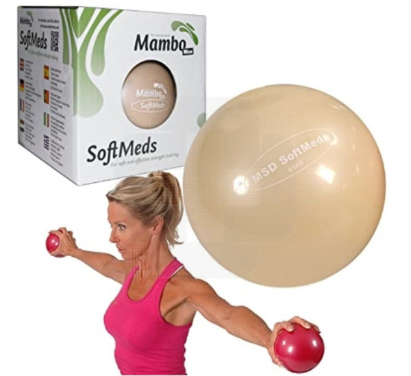 BOLA SOFTMED 12CM C/PESO 0,5KG BEJE