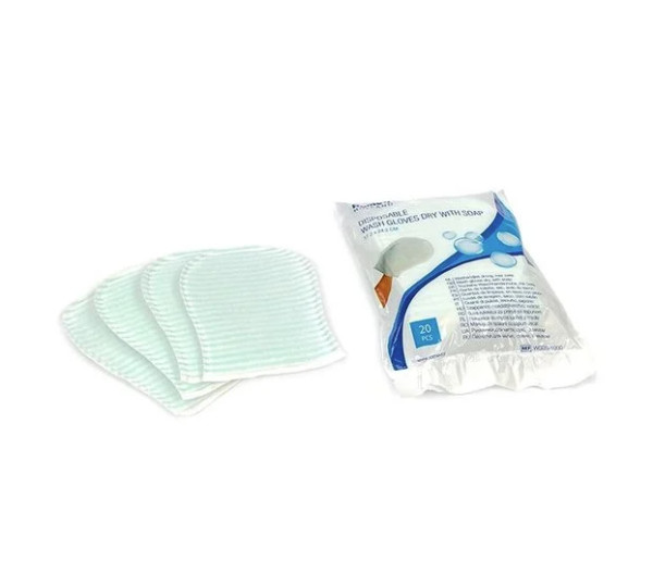 Luvas lavagem com sabão x20