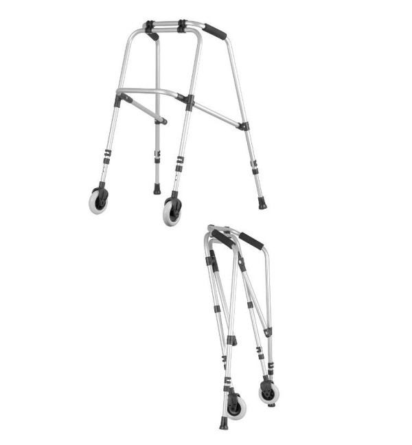 Andarilho dobravel com 2 ponteiras e 2 rodas