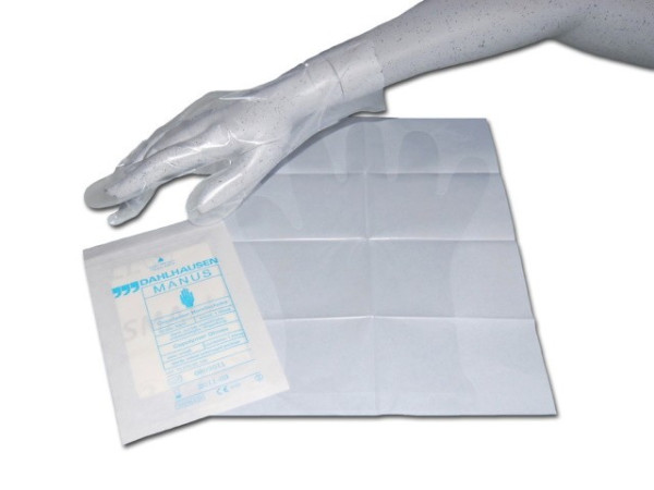 Luvas plasticas esterilizadas t.medio x100 dahlhau