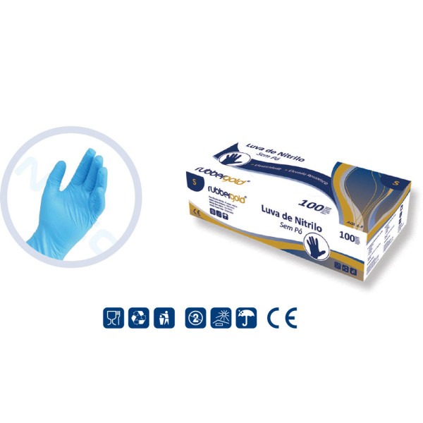 Luvas nitrilo 2501 azuis(S) (S)